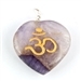 Wholesale Amethyst Heart Om Symbol Pendant