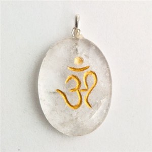 Wholesale Om Symbol Crystal Quartz Pendant