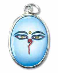 PDT30<br><br> Buddha's Eye Enamel Pendant - 0.75"x1.25"