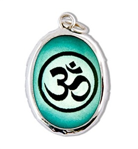 PDT31<br><br> 2 Pieces Om Symbol Enamel Pendant - 0.75"x1.25"