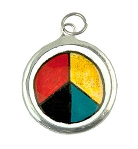 PDT32<br><br> *Rasta Peace Enamel Pendant - 0.75"x1.25"