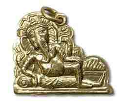 PDT67<br><br> *BRASS GANESH PENDANT 1.25"X1"