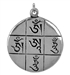 PDT85<br><br> 2 Pieces Tibetan Om White Metal Pendant - 1.5"D