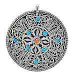 PDT88<br><br> 2 Pieces Tibetan Dorjee White Metal Pendant - 1.75"D