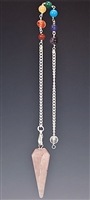 Wholesale Rose Quartz Seven Chakra Pendulum