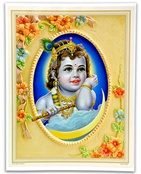 POS101<br><br> Baby Krishna Poster on Cardboard