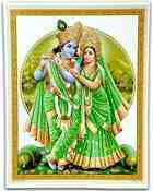 POS110<br><br> Radha and Krishna Poster on Cardboard - 15"x20"