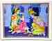 POS113<br><br> Radha and Krishna Rangoli Poster on Cardboard - 15"x20"