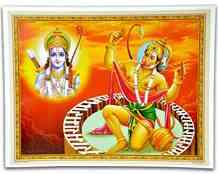 POS178<br><br> Hanuman Chanting Jai Rama Poster on Cardboard - 15"x20"