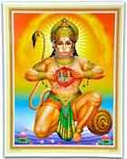 POS204<br><br> Hanuman Opens His Chest Poster on Cardboard - 15"x20"