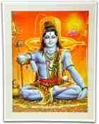 POS228<br><br> Lord Shiva Meditating Poster on Cardboard - 15"x20"