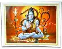 POS232<br><br> Lord Shiva Blessing Poster on Cardboard - 15"x20"