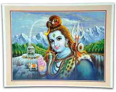 POS233<br><br> Lord Shiva Blessing Poster on Cardboard - 15"x20"