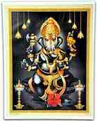 POS253<BR><BR>Lord Ganesh Poster on Cardboard - 15"x20"