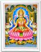 POS301<br><br> Goddess Laxmi Poster on Cardboard