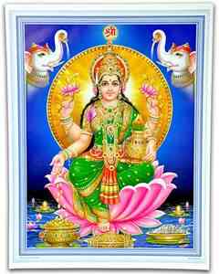 POS302<br><br> Goddess Laxmi Poster on Cardboard - 15"x20"