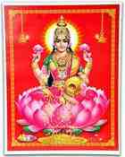 POS305<BR><BR>Goddess Laxmi Poster on Cardboard - 15"x20"