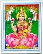 POS307<BR><BR>Goddess Laxmi Poster on Cardboard - 15"x20"
