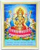 POS308<BR><BR>Goddess Laxmi Poster on Cardboard - 15"x20"