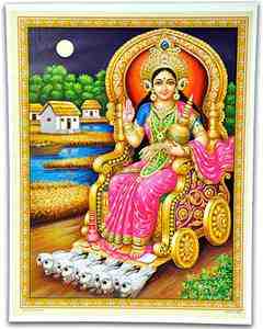 POS311<br><br> Goddess Laxmi Poster on Cardboard - 15"x20"