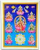 POS312<BR><BR>Goddess Laxmi Poster on Cardboard - 15"x20"