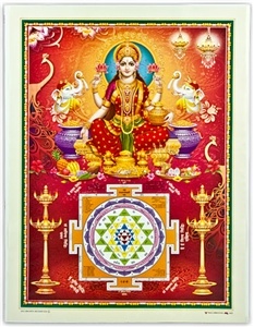 Wholesale Goddess Laxmi with Yantra Art Poster