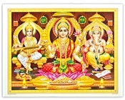 POS359<BR><BR>Laxmi, Ganesh & Saraswati Poster - 15"x20"