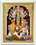 POS403<BR><BR>Goddess Durga Poster on Cardboard - 15"x20"