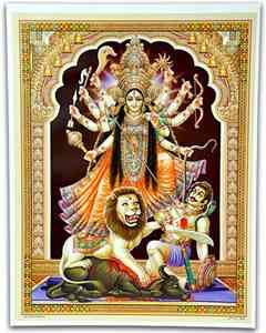 POS403<br><br> Goddess Durga Poster on Cardboard - 15"x20"