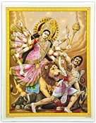 POS406<BR><BR>Goddess Durga Poster on Cardboard - 15"x20"