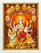 POS407<BR><BR>Goddess Durga Poster on Cardboard - 15"x20"
