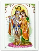 POS479<BR><BR>Radha & Krishna Poster on Cardboard - 15"x20"