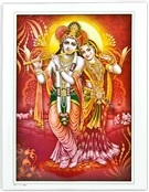 POS480<BR><BR>Radha & Krishna Poster on Cardboard - 15"x20"
