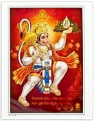 POS483<BR><BR>Hanuman Holding Mountain Poster on Cardboard - 15"x20"