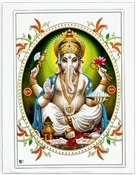 POS484<BR><BR>Lord Ganesh Poster on Cardboard - 15"x20"