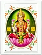 POS485<BR><BR>Goddess Laxmi Poster on Cardboard - 15"x20"