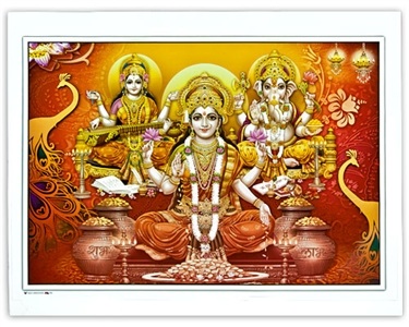 Wholesale Laxmi, Ganesh & Saraswati Art Poster