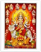 POS488<BR><BR>Nav Durga Poster on Cardboard - 15"x20"