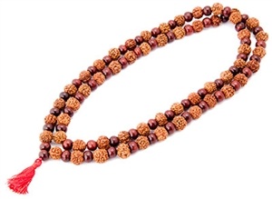 Wholesale Rudraksha + Red Sandalwood Prayer Mala