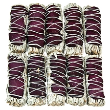 Wholesale White Sage & Rose Petal Smudge Sticks