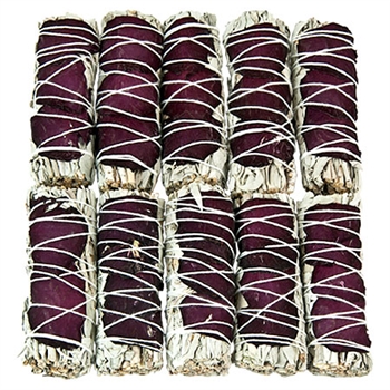 Wholesale White Sage & Rose Petal Smudge Sticks