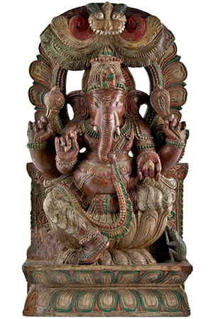 Wooden Ganesh Statue