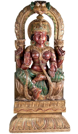 Wooden Goddess Laxmi Statue