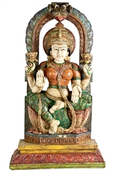 Wooden Goddess Laxmi Statue