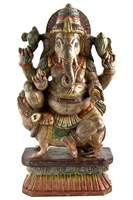 Wooden Lord Ganesh Statue