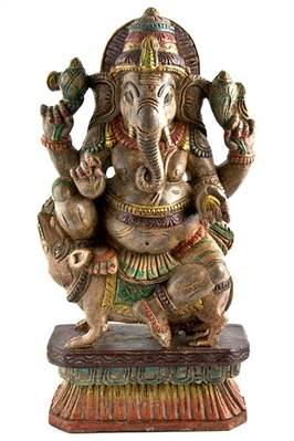 Wooden Lord Ganesh Statue