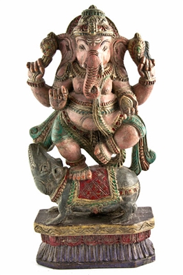 Wooden Lord Ganesh Statue