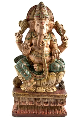 Wooden Lord Ganesh Statue