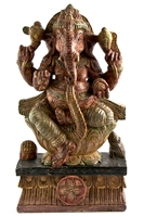 Wooden Lord Ganesh Statue