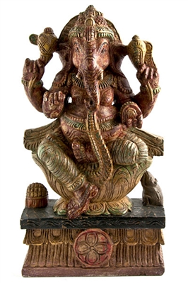 Wooden Lord Ganesh Statue